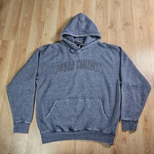 Vtg Door County Hoodie Mens Large Blue Embroided Sweatshirt Wisconsin Y2k Valini